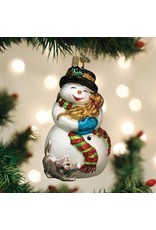 OLD WORLD CHRISTMAS 24202   SNOWMAN W/PLAYFUL PETS
