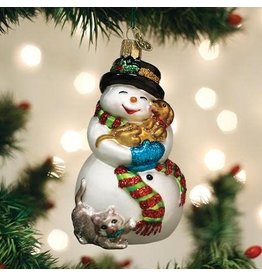 OLD WORLD CHRISTMAS 24202   SNOWMAN W/PLAYFUL PETS
