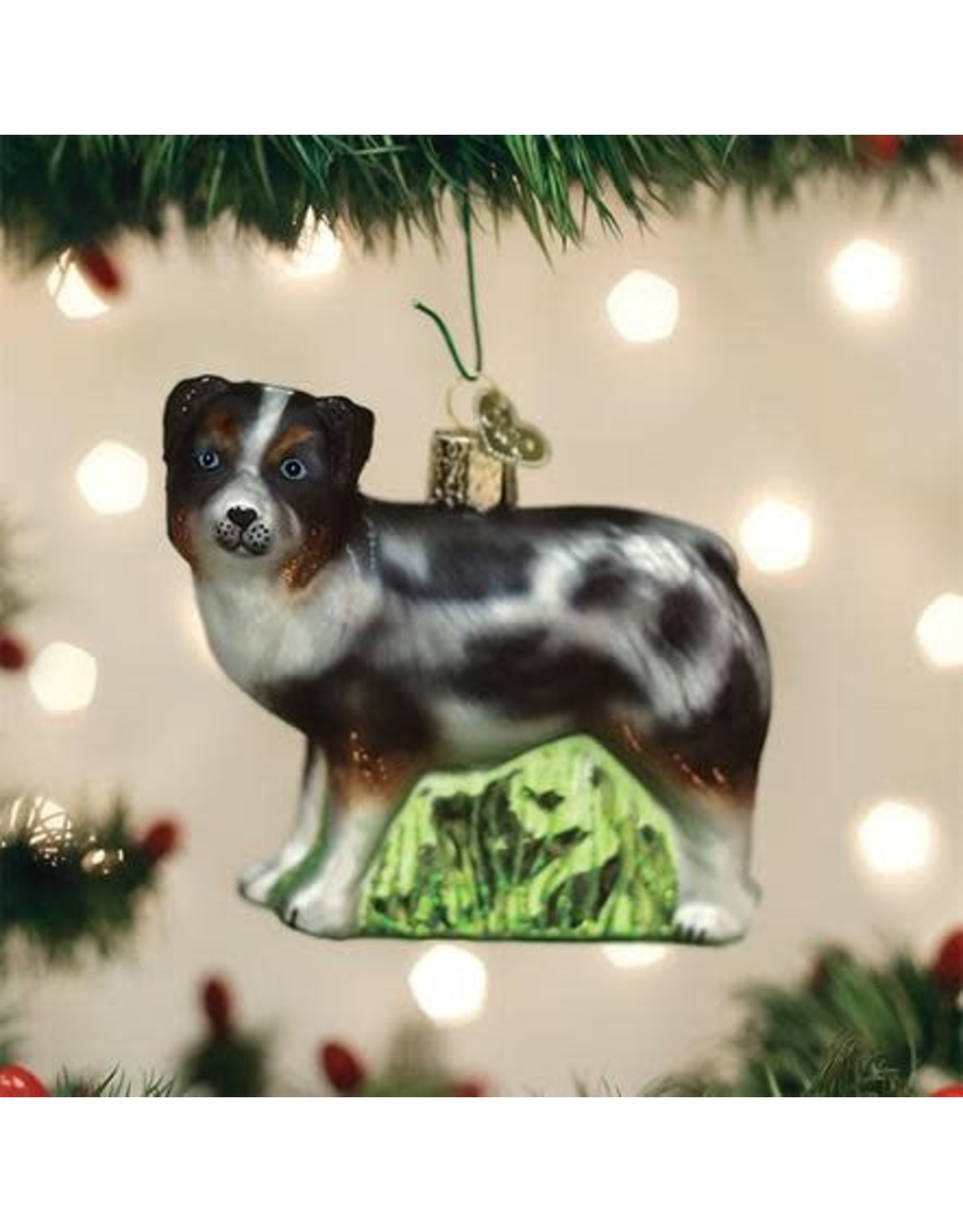 OLD WORLD CHRISTMAS 12550   AUSTRALIAN SHEPHERD