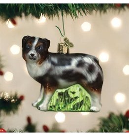 OLD WORLD CHRISTMAS 12550   AUSTRALIAN SHEPHERD