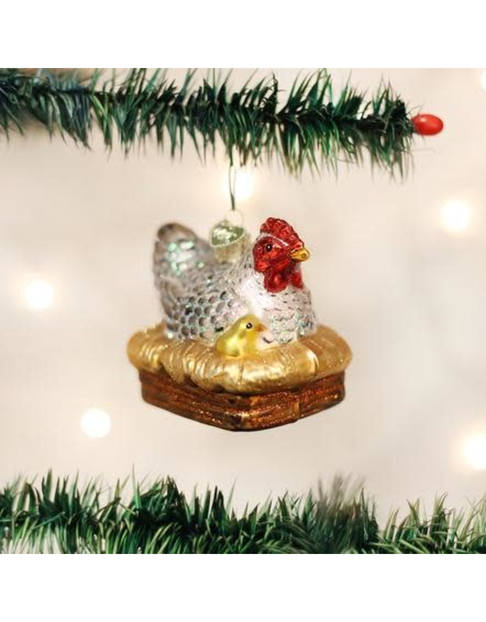 OLD WORLD CHRISTMAS 16062   HEN ON NEST