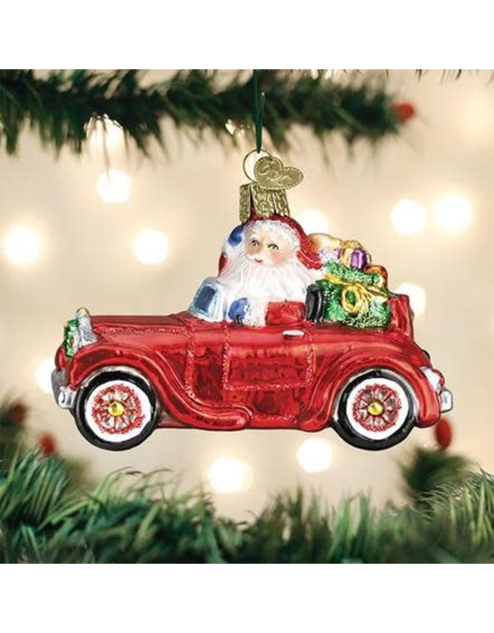 OLD WORLD CHRISTMAS 40302   SANTA IN ANTIQUE CAR
