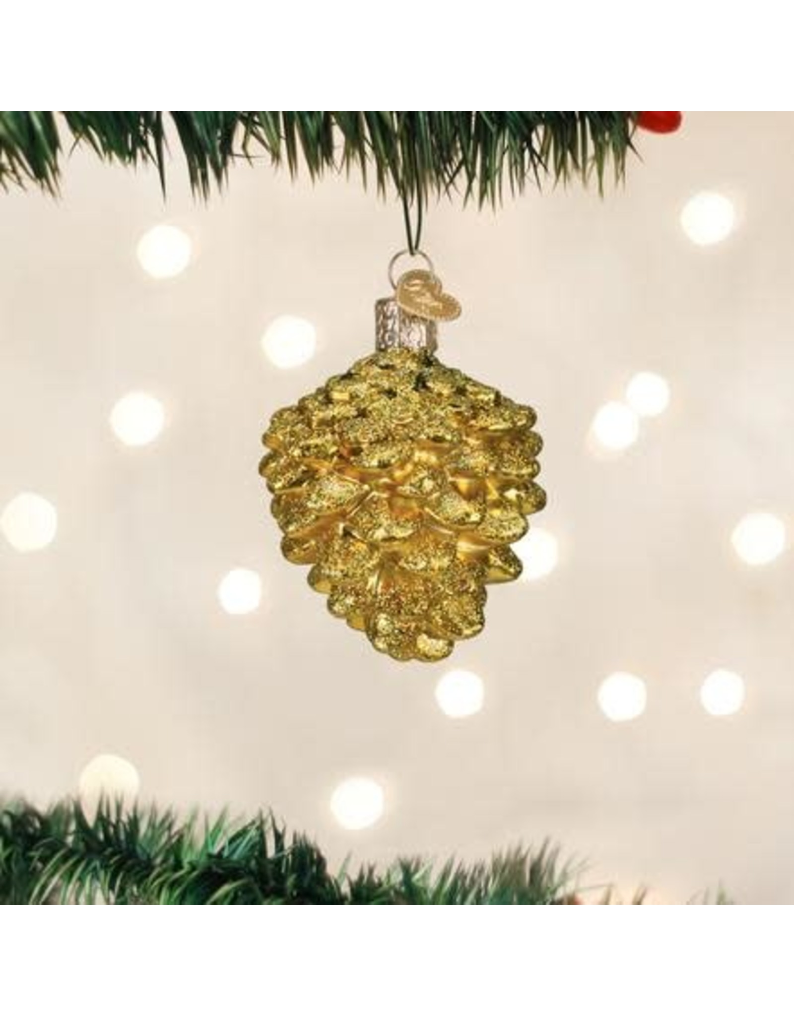 OLD WORLD CHRISTMAS SMALL GOLD PINE CONE