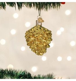 OLD WORLD CHRISTMAS SMALL GOLD PINE CONE