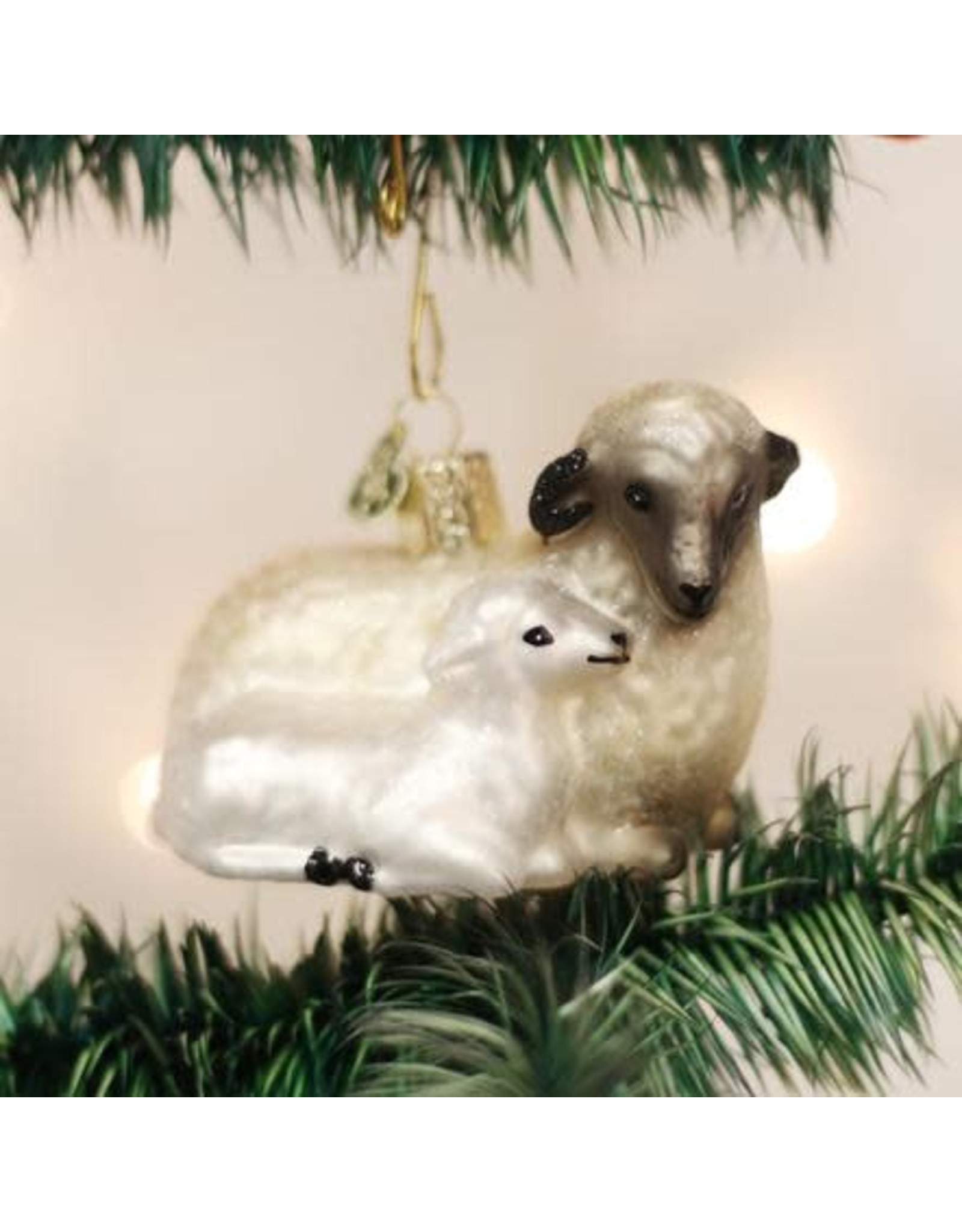 OLD WORLD CHRISTMAS SHEEP WITH LAMB