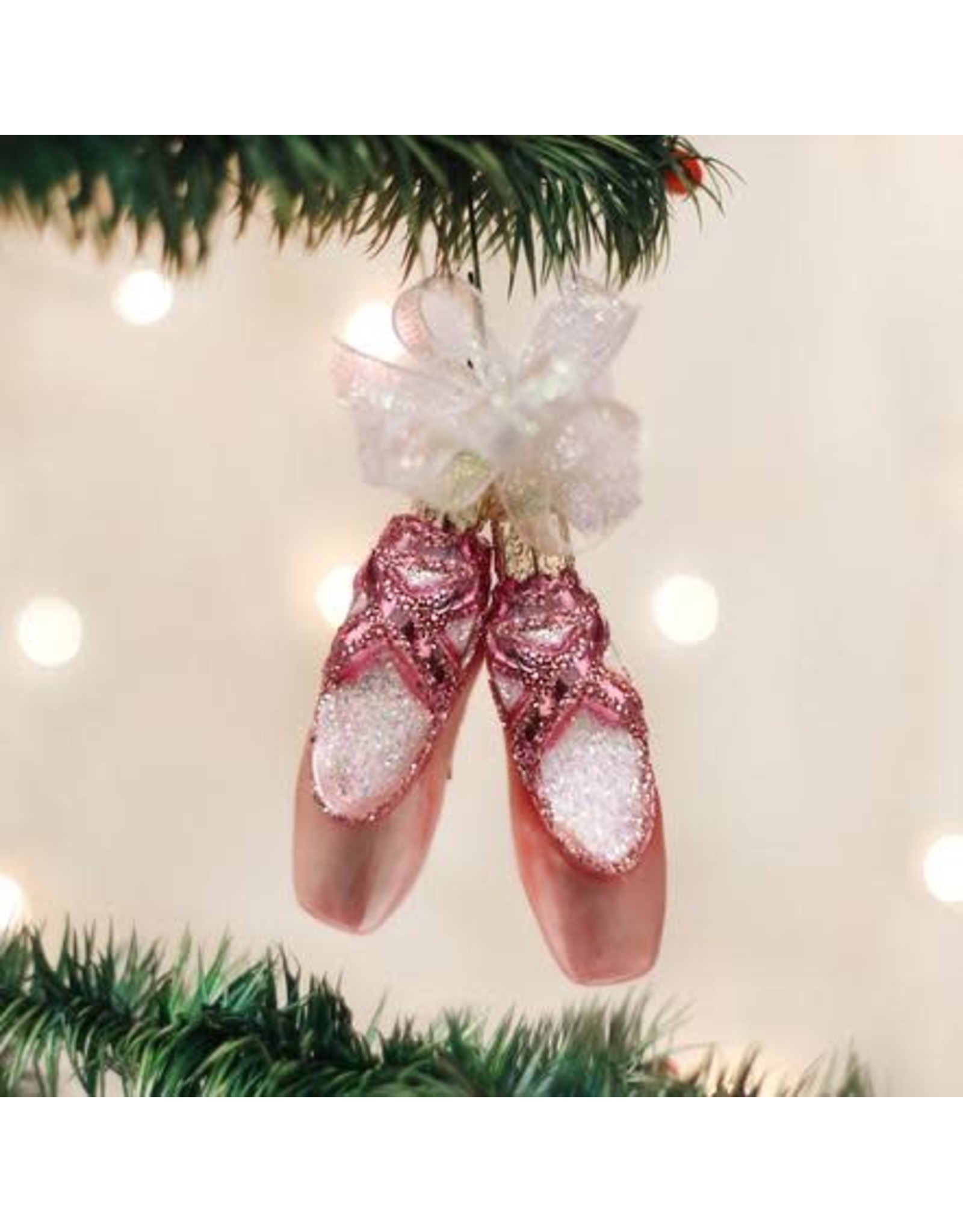 OLD WORLD CHRISTMAS PAIR BALLET SLIPPERS