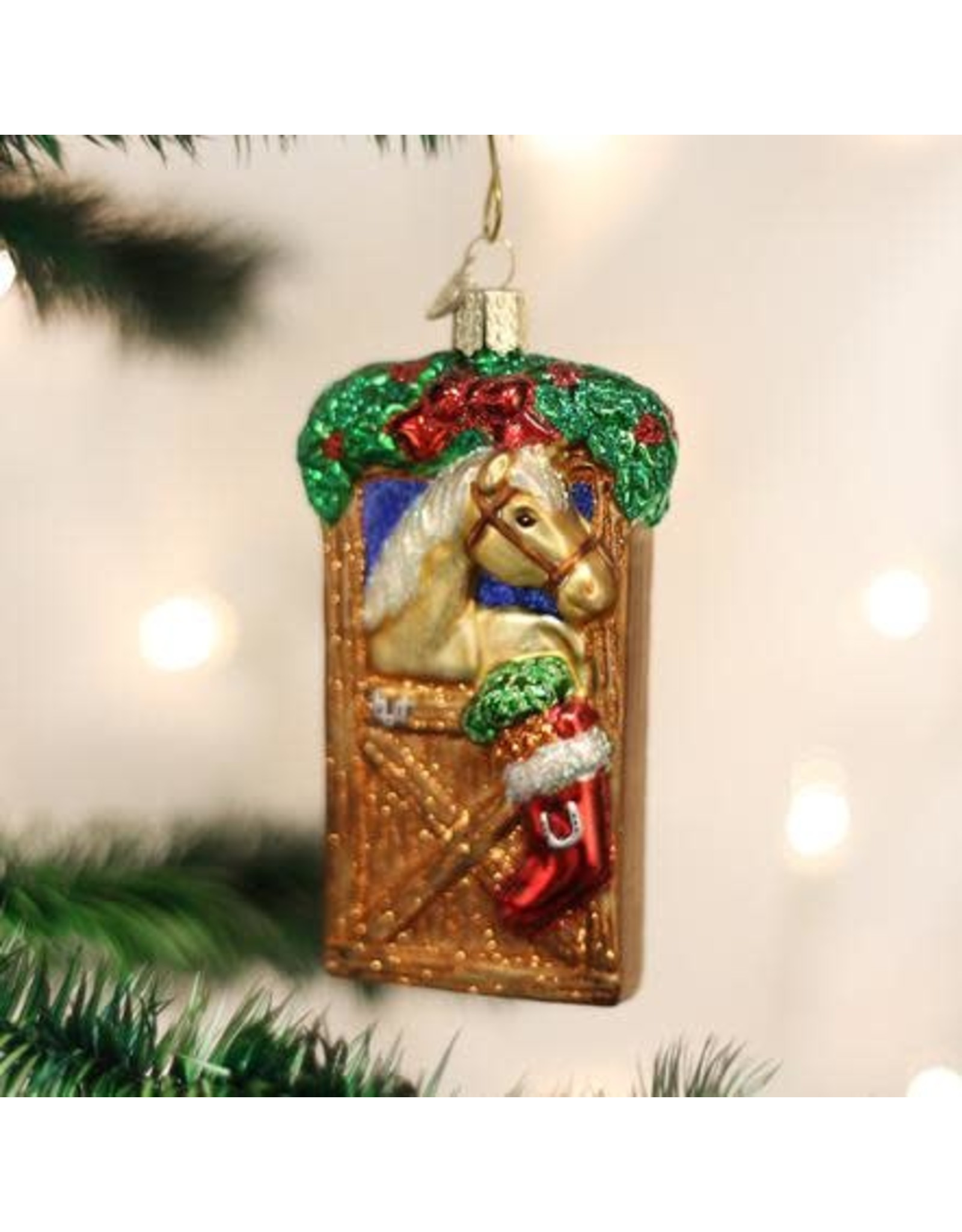 OLD WORLD CHRISTMAS HORSE IN STALL