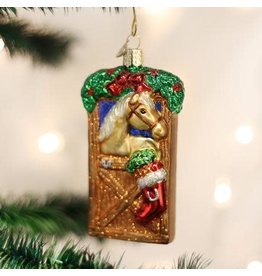 OLD WORLD CHRISTMAS HORSE IN STALL