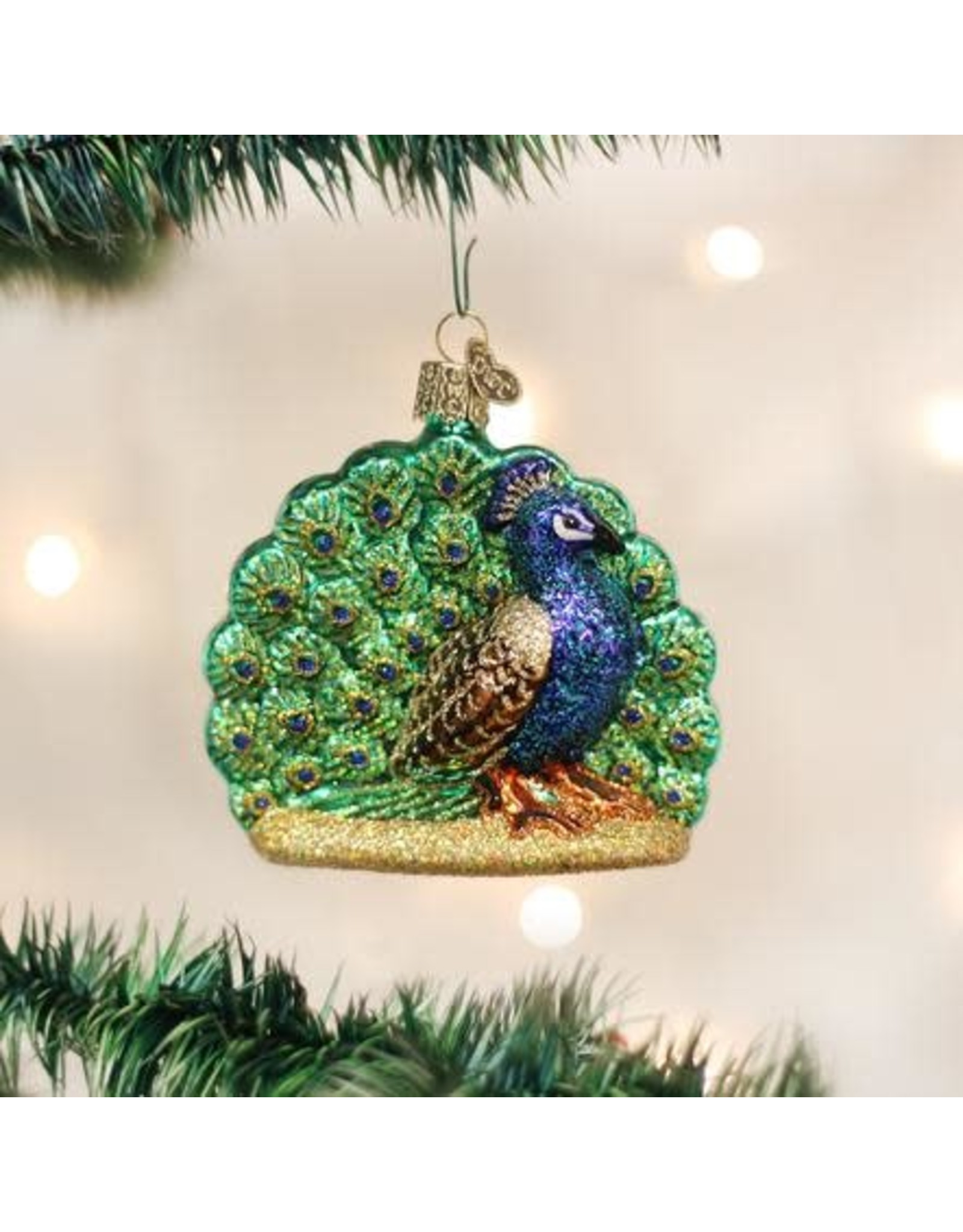 OLD WORLD CHRISTMAS 16074   PROUD PEACOCK
