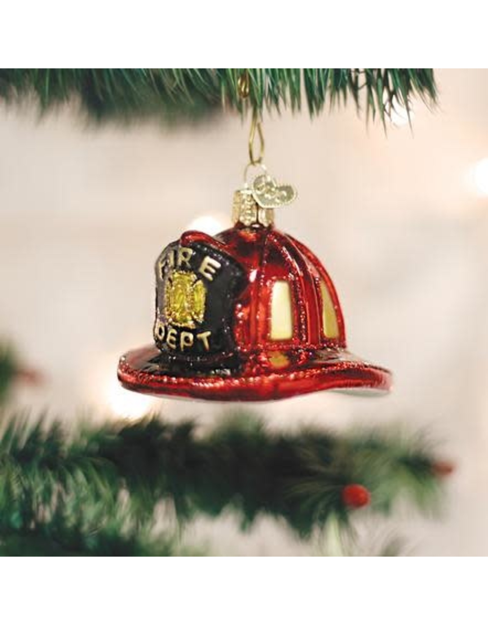 OLD WORLD CHRISTMAS 32225   FIREMAN'S HELMET