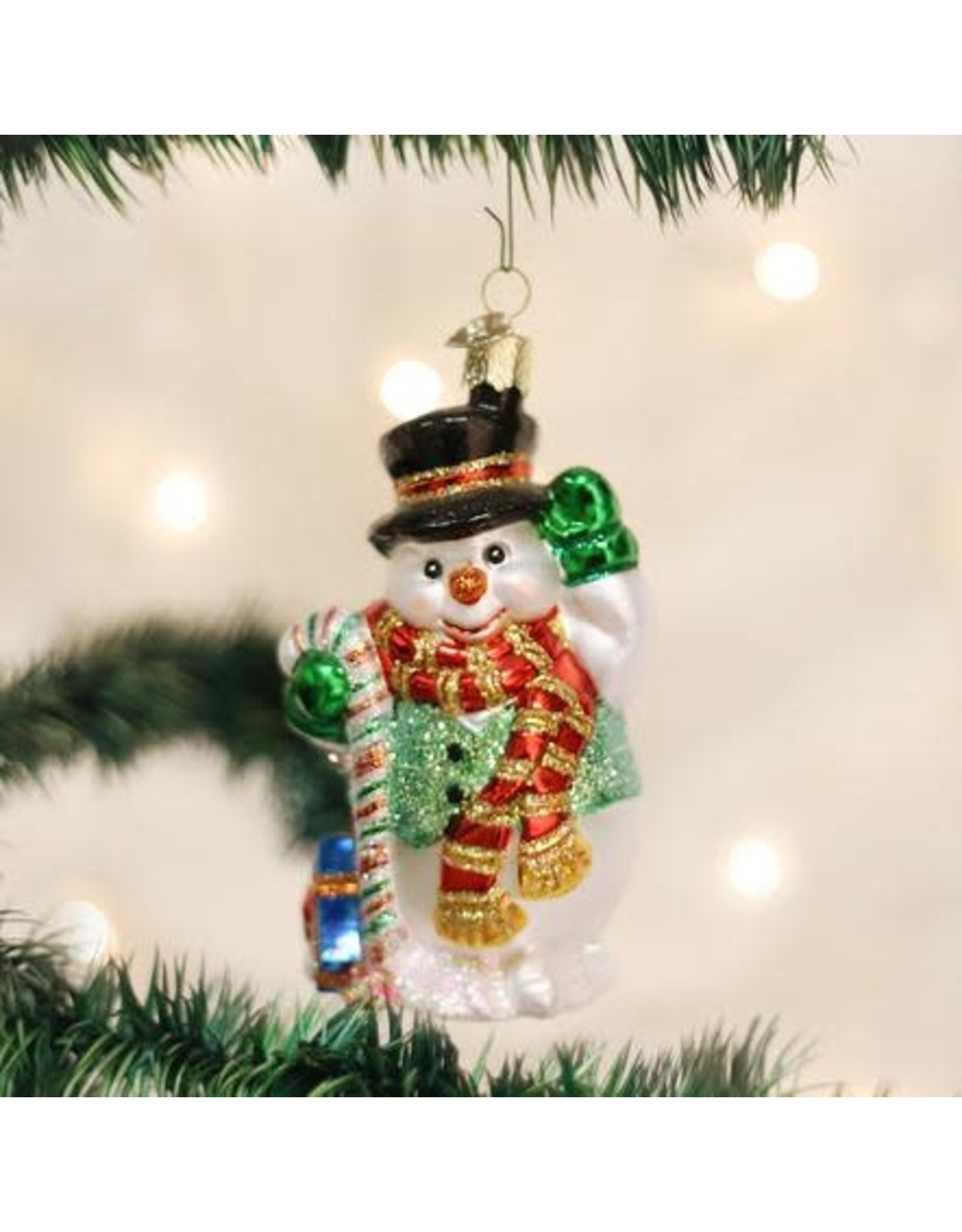 OLD WORLD CHRISTMAS 24068   CANDY CANE SNOWMAN