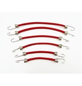 Hot Racing 1/10 Scale Bungee Cord Set (6) - Black Red