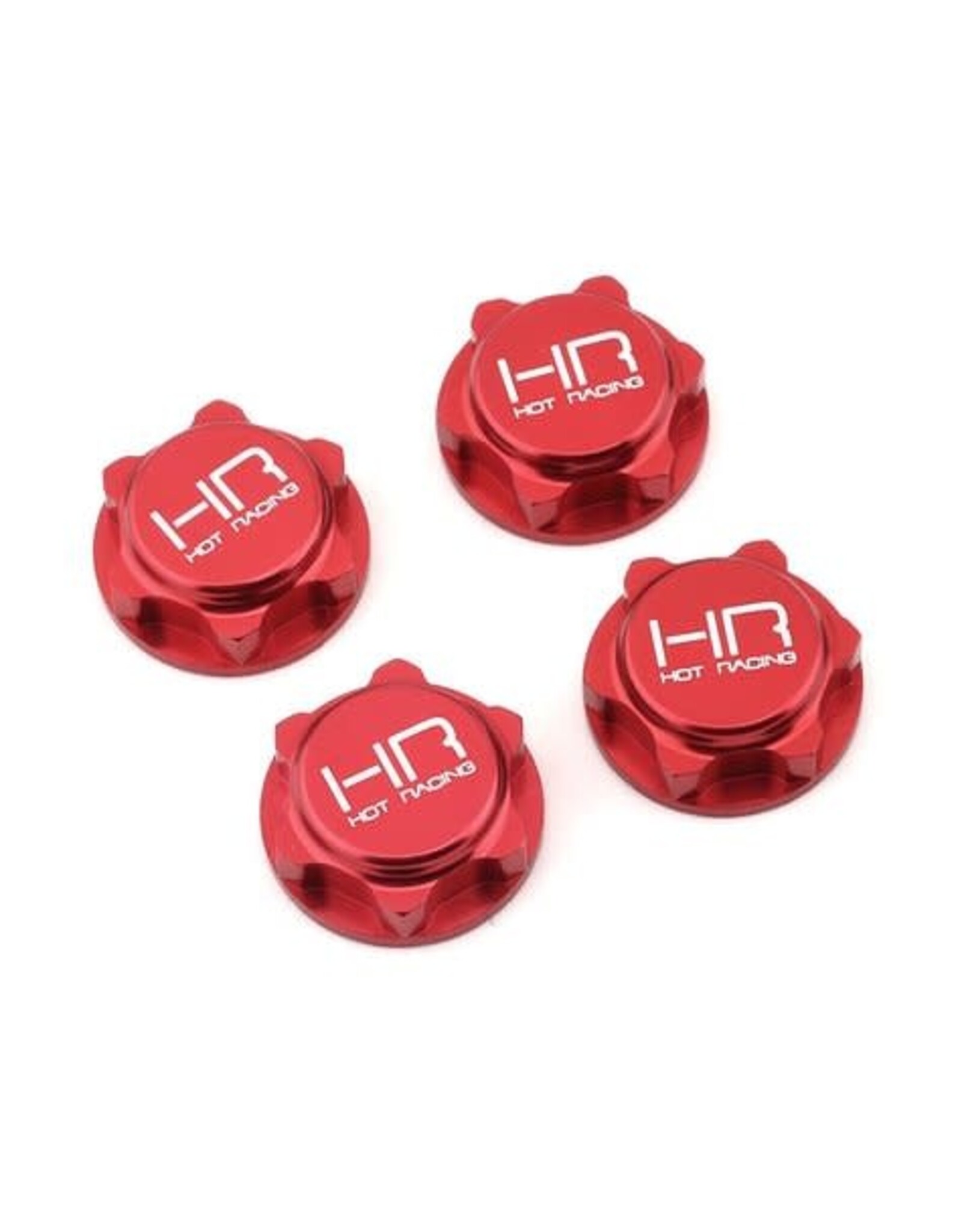 Hot Racing Serrated Dirt Shield Wheel Nuts 17mm Red (4)