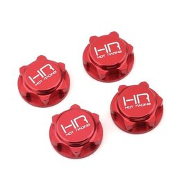 Hot Racing Serrated Dirt Shield Wheel Nuts 17mm Red (4)