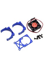 Hot Racing Clip-On Two-Piece Motor Heat Sink W/ Fan (Blue)