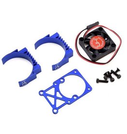 Hot Racing Clip-On Two-Piece Motor Heat Sink W/ Fan (Blue)