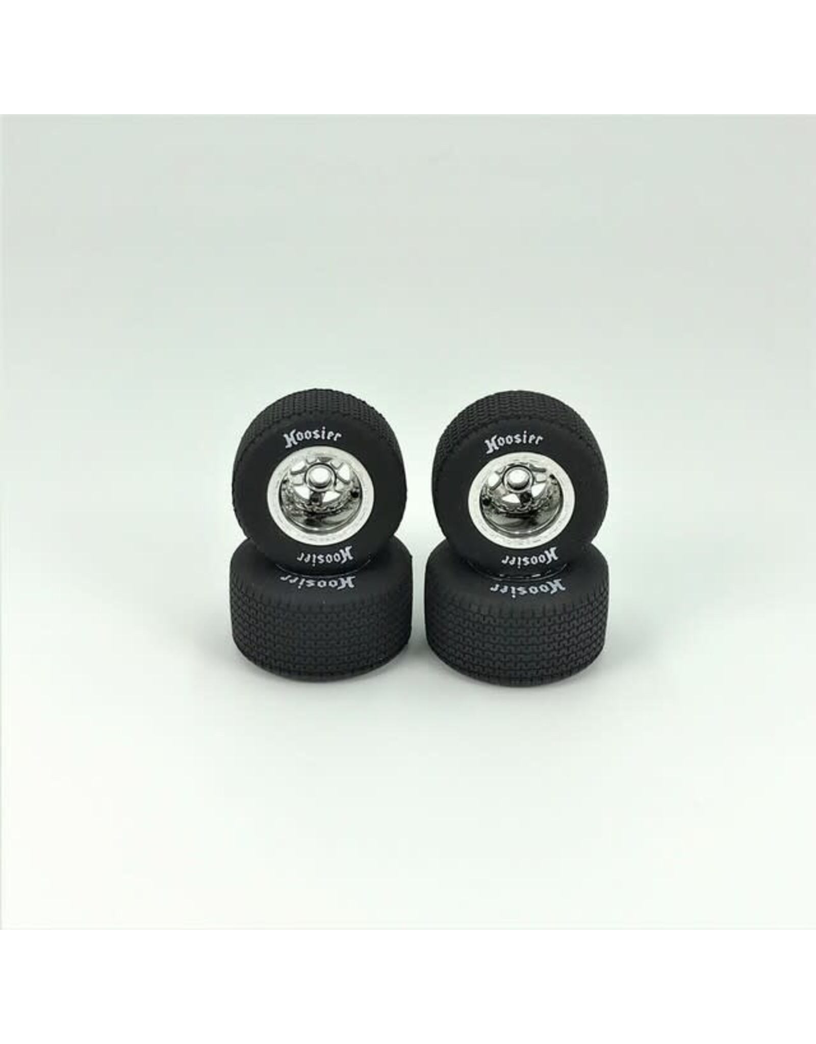 1RC Racing FR/RR Tires & Wheels, Silver Chrome, 1/18 EDM (4)