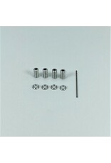 1RC Racing Threaded Alum Shock Body Set, Silver, 18th Scale (4)