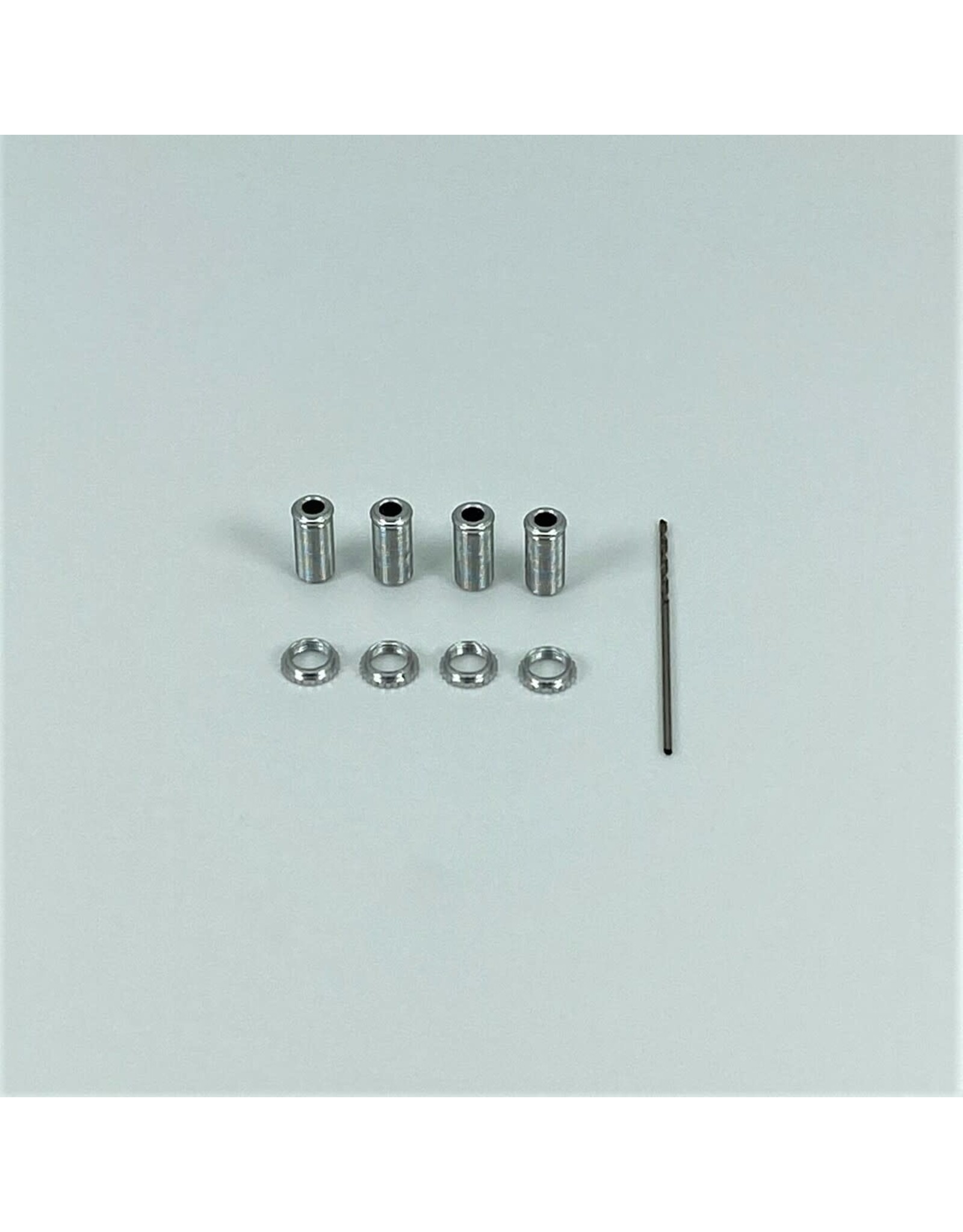 1RC Racing Threaded Alum Shock Body Set, Silver, 18th Scale (4)