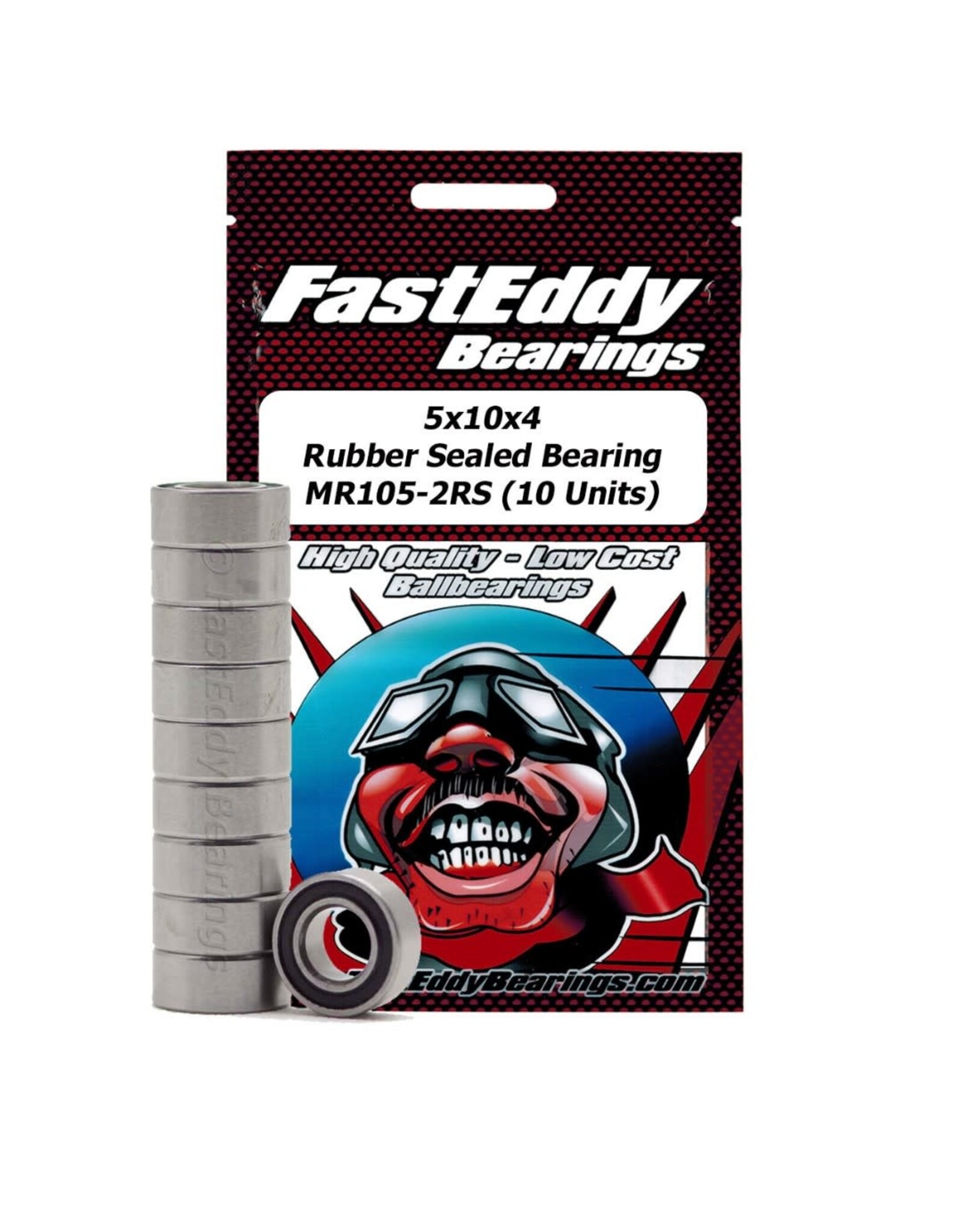 FastEddy Bearings 5x10x4 Rubber Sealed Bearings MR105-2RS