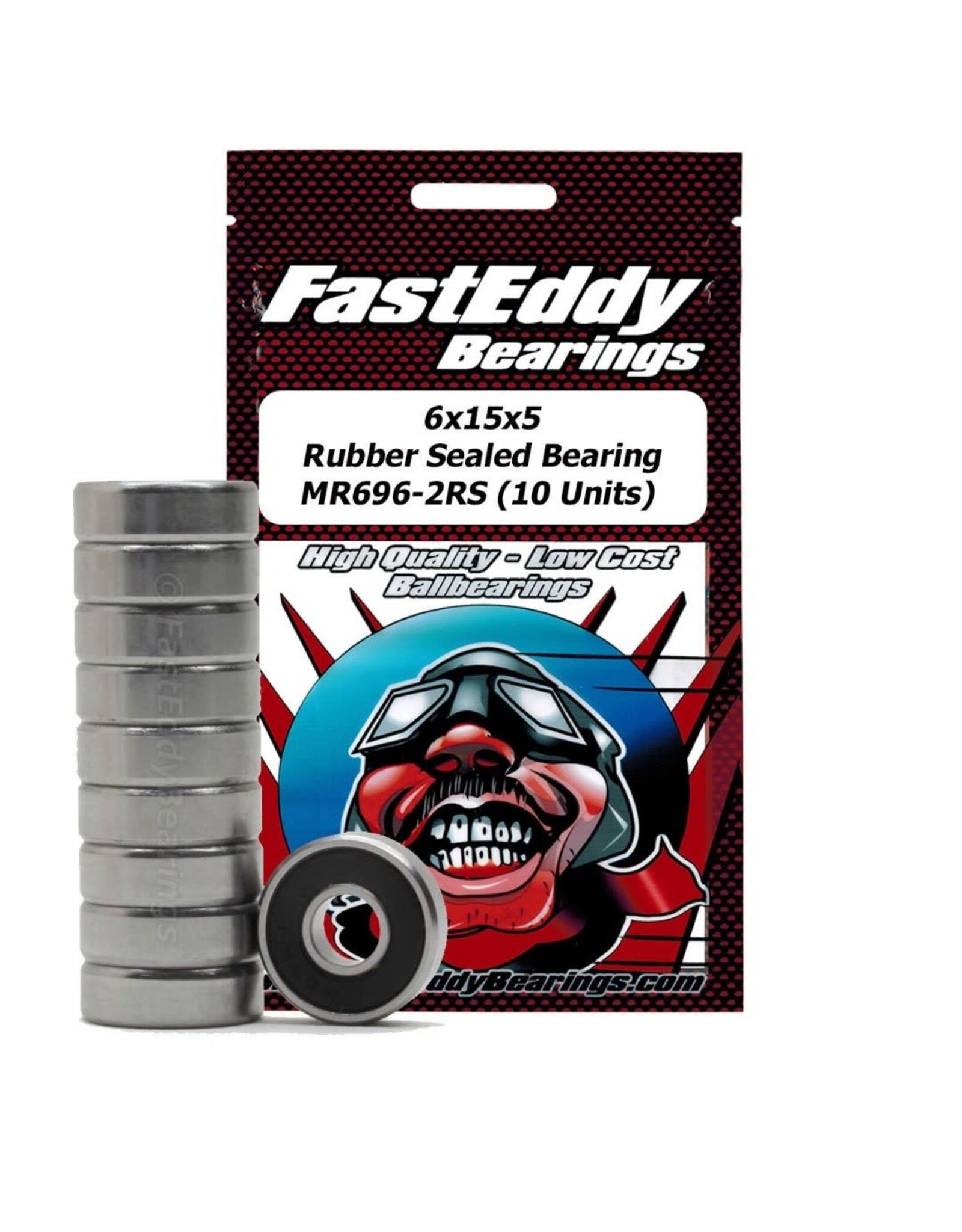 FastEddy Bearings 6x15x5 Rubber Sealed Bearing MR696-2RS