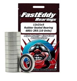 FastEddy Bearings 12x21x5 Rubber Sealed Bearing 6801-2RS