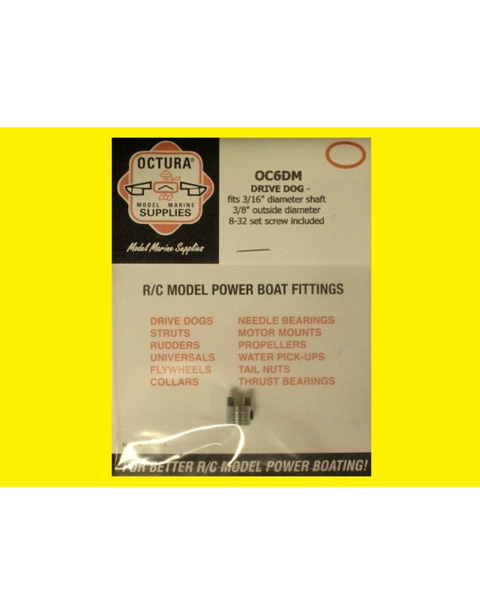 Octura Drive Dog 3/16" w/8-32 set screw