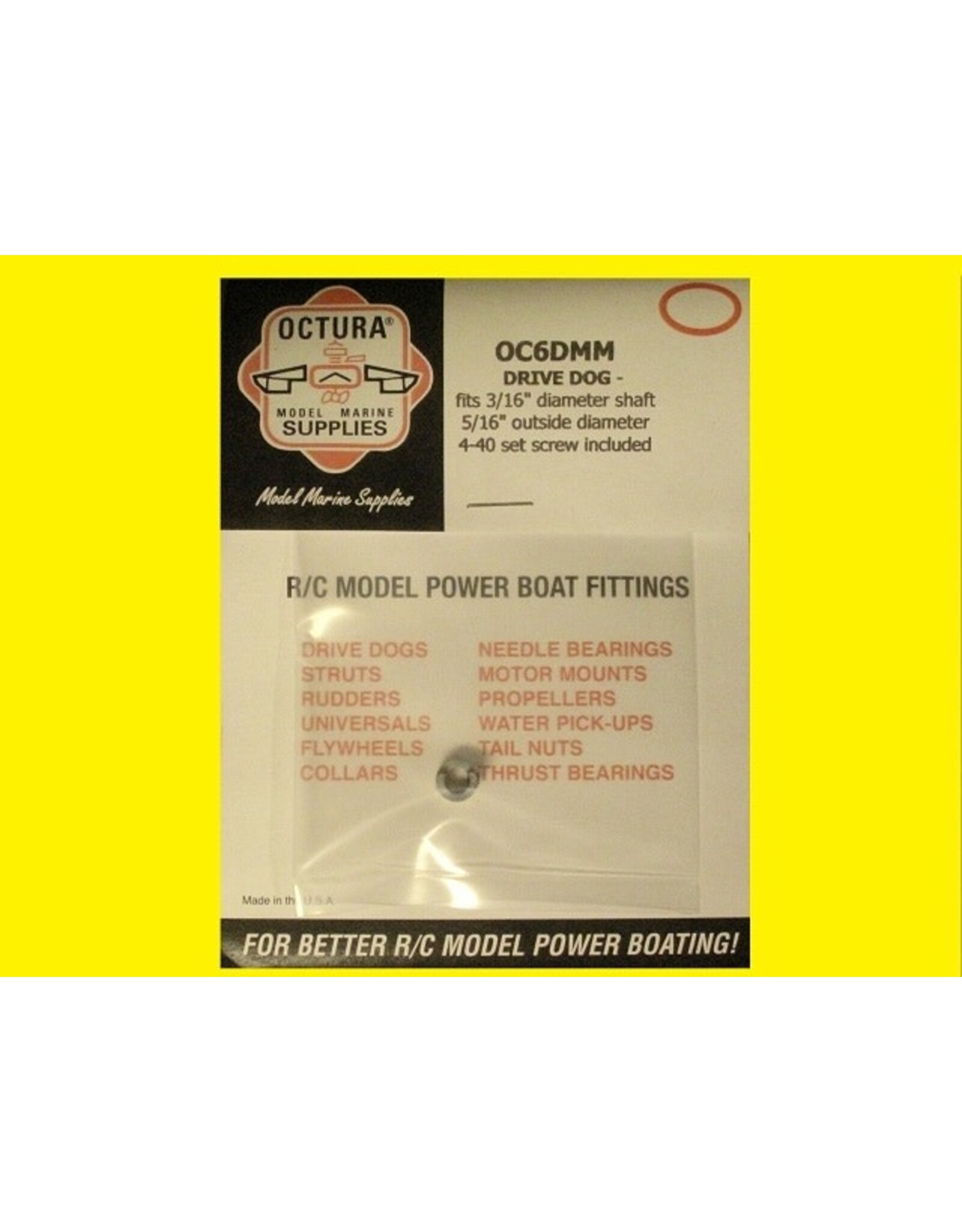 Octura Drive Dog - 3/16" Shaft / 4-40 set screw