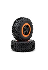 Traxxas Traxxas Tires & wheels, assembled, glued (SCT black, orange bead