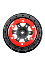 Pro-Line Split Six 2.2"/3.0" Red/Black Bead-Loc Fr Wheels (2)