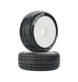 Duratrax 1/8 Bandito Buggy Tire C2 Mounted White (2)