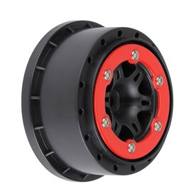 Pro-Line Split Six 2.2"/3.0" Red/Black Bead-Loc Wheels (2) Fr/Re