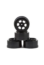 DE Racing Black Trinidad SC Wheel for the Traxxas Slash Rear, Slash 4x4, and HPI Blitz (4pcs)