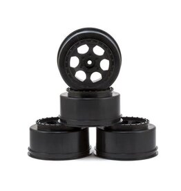 DE Racing Black Trinidad SC Wheel for the Traxxas Slash Rear, Slash 4x4, and HPI Blitz (4pcs)