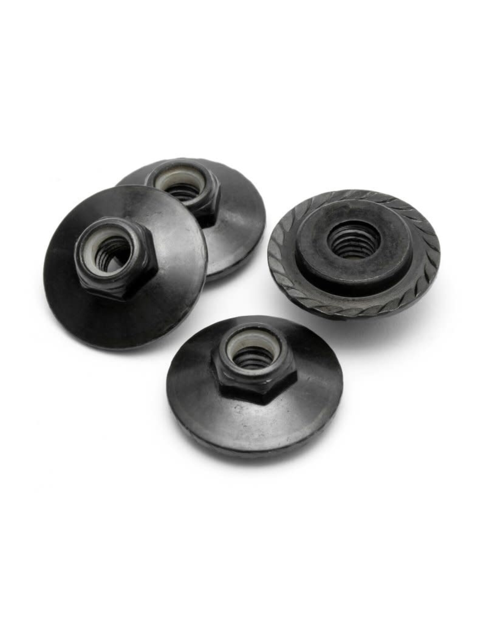 HPI Racing Flanged Lock Nut, M5X8mm, Black, (4pcs)