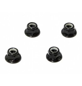 HPI Racing Flanged Lock Nut M5, Black, (4pcs)
