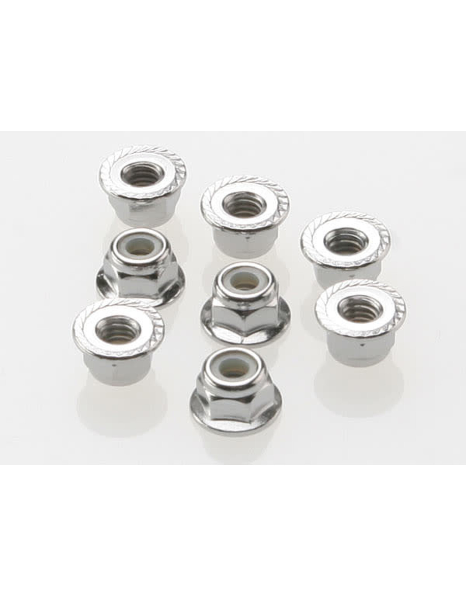 Traxxas 4mm Steel Flanged Serrated Nylon Locknut (8)