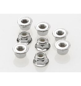 Traxxas 4mm Steel Flanged Serrated Nylon Locknut (8)