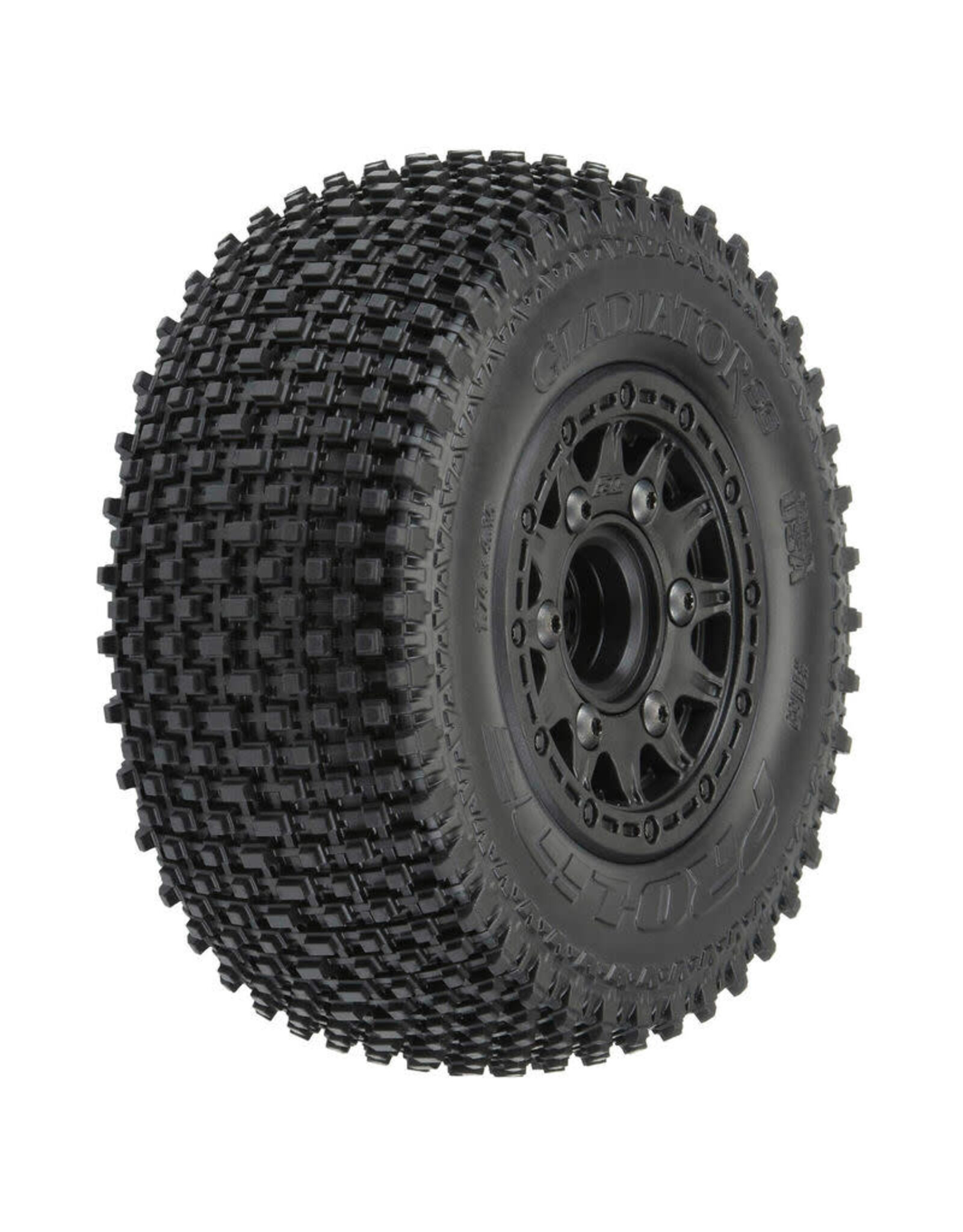 Pro-Line Gladiator SC 2.2"/3.0" M2 (Medium) Tires Mtd on Raid Black 6x30 Fr/Re