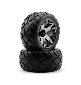 Traxxas Traxxas Anaconda Tires w/All-Star Front Wheels (2) (Black Chrome