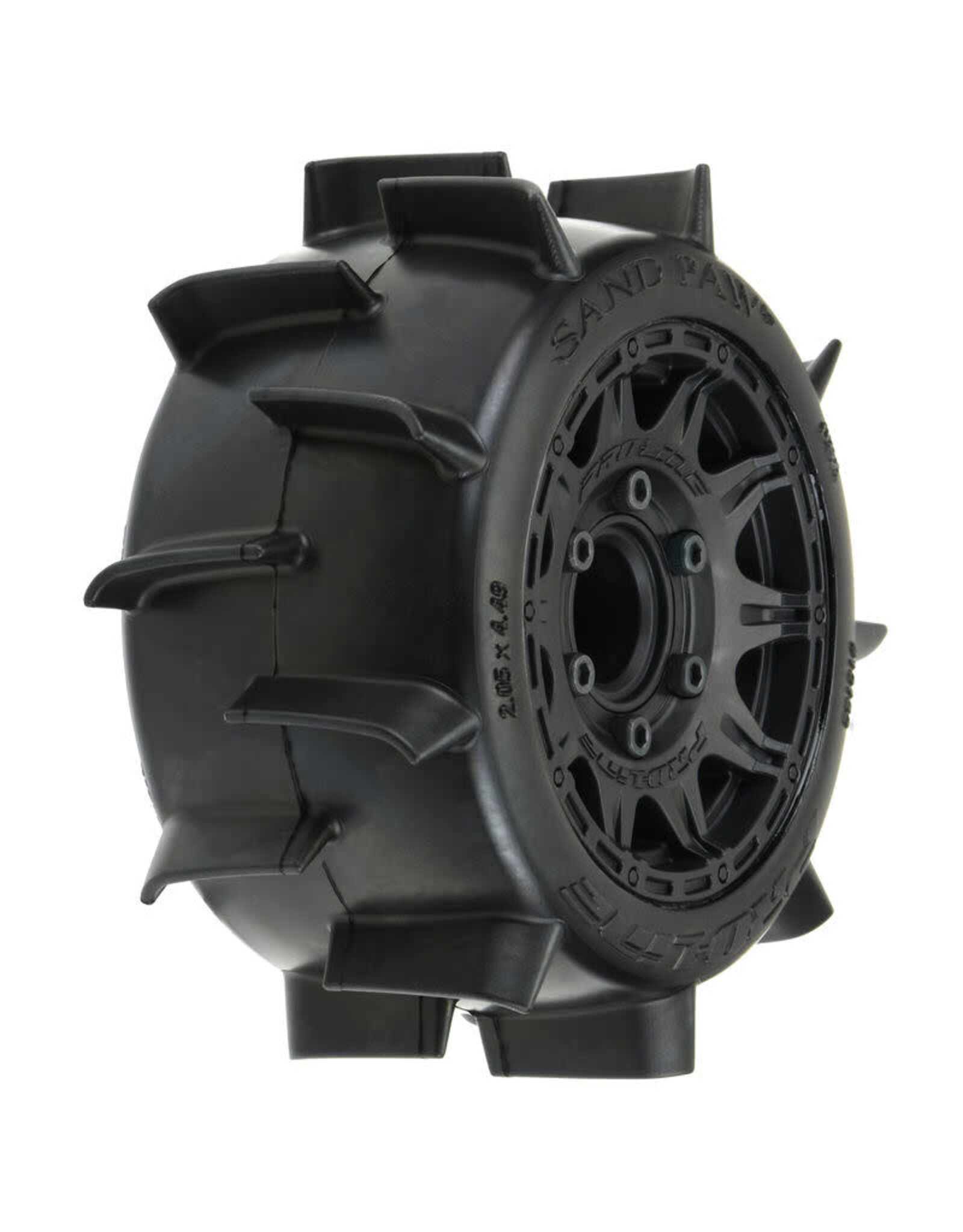 Pro-Line Sand Paw LP 2.8" Sand Tires Mtd on Raid Black 6x30 Fr/Re