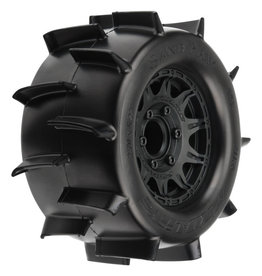 Pro-Line Sand Paw 2.8" Sand Tires Mtd on Raid Black 6x30 Fr/Re