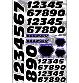 XXX main XXX Main Racing Moto Numbers - Black