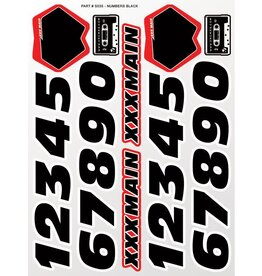 XXX main XXX Main Racing Numbers Black Sticker Sheet