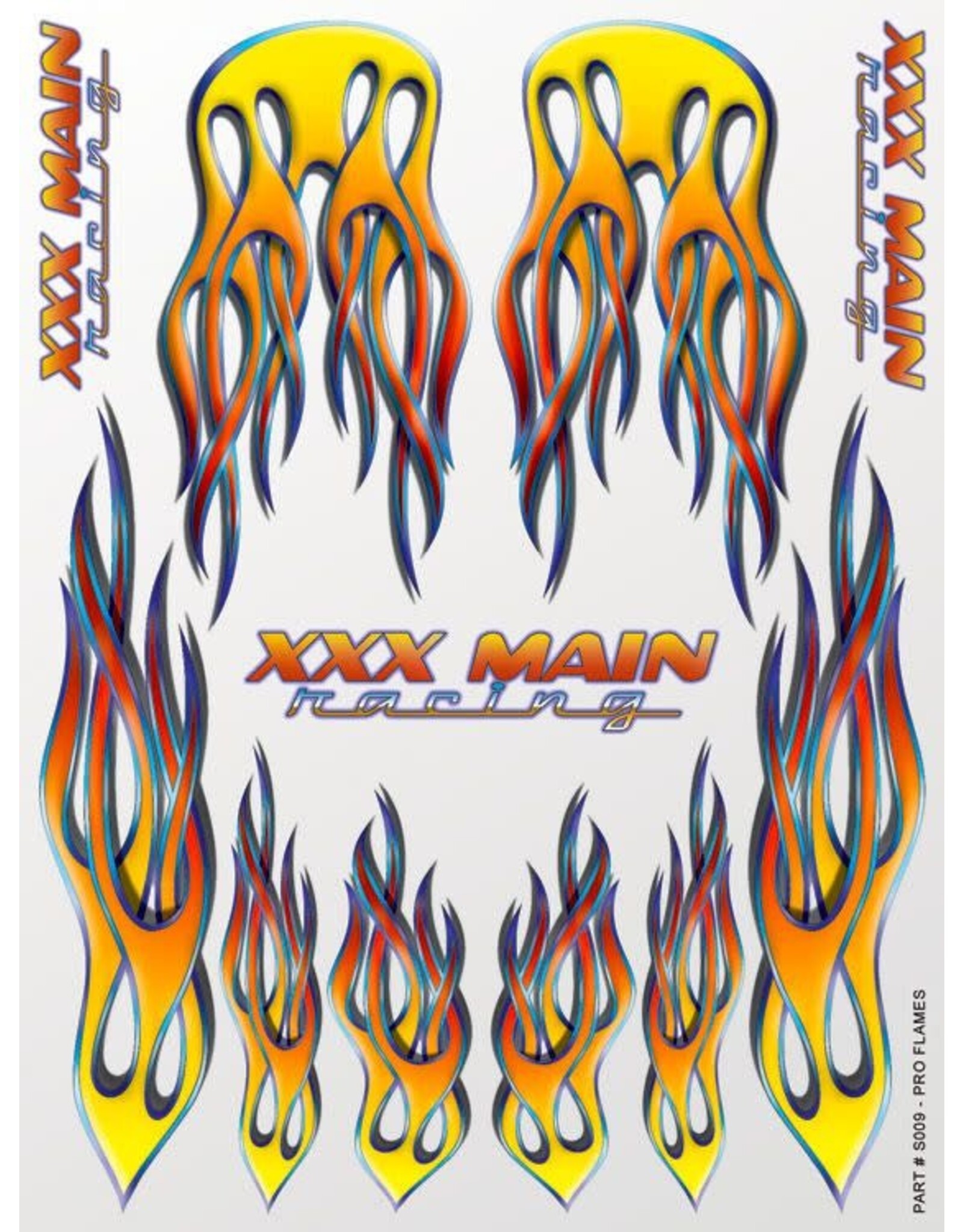 XXX main XXX Main Racing Pro Flames Sticker Sheet