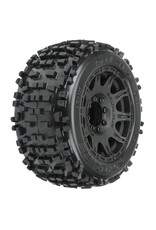 Pro-Line Badlands 3.8" Mtd on Raid Black 8x32 for 17mm MT Fr/Re