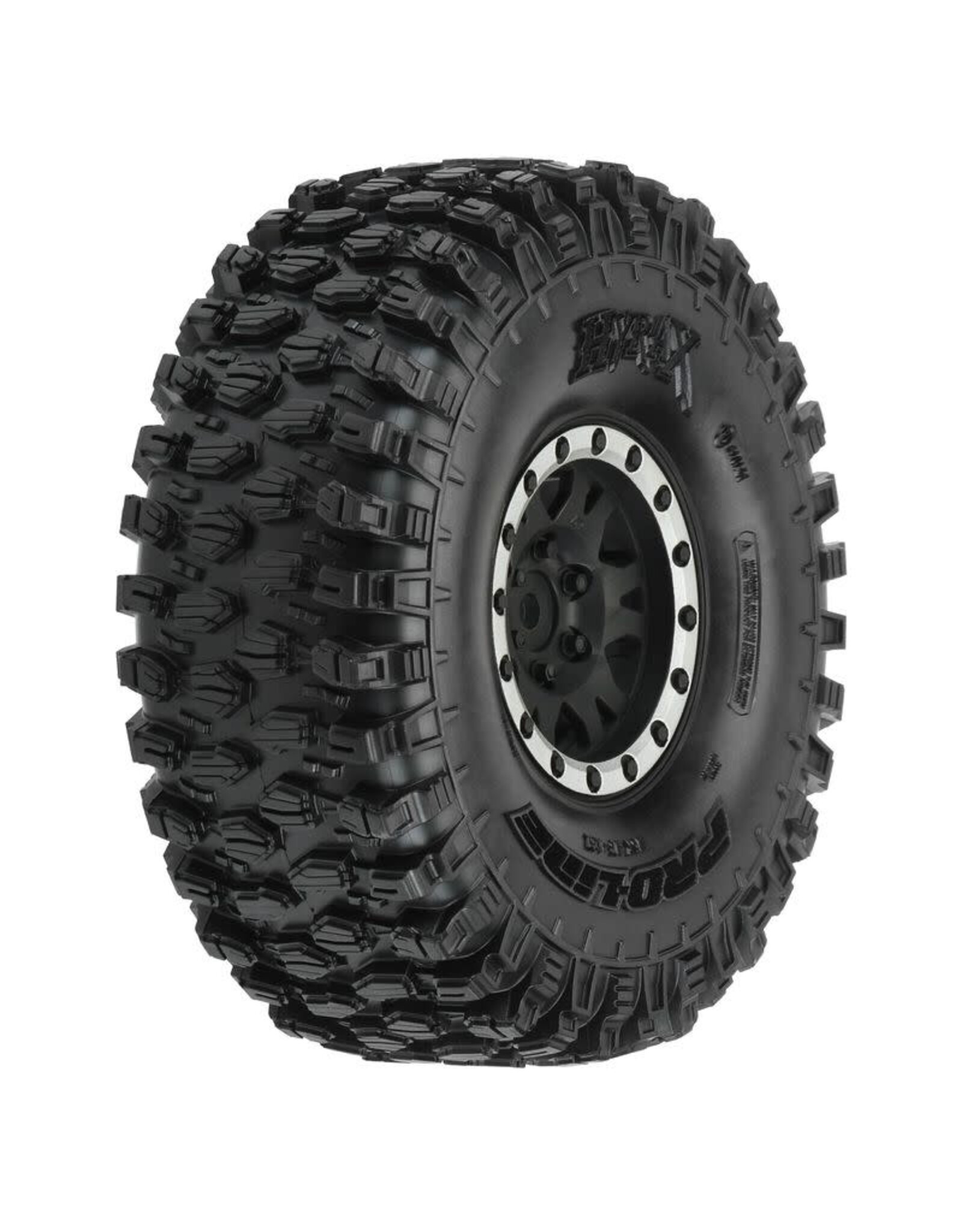Pro-Line Hyrax 1.9" Mounted on Impulse Blk/Silv Wheels (2) Fr/Re