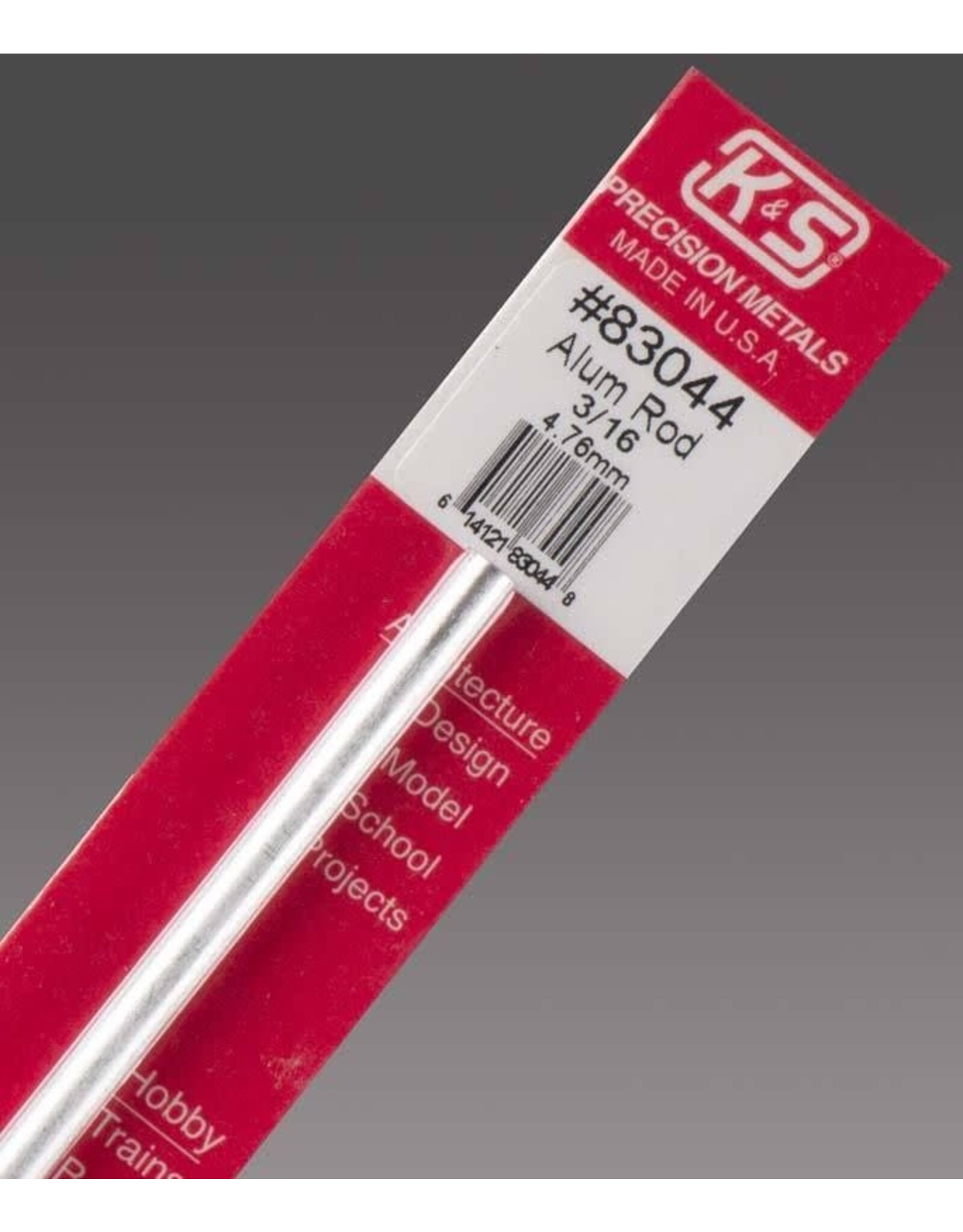 K&S Engeering 3/16" x 12" Aluminum Rod