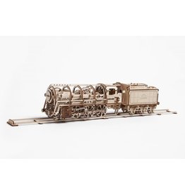 Ugears Steam Locomotive with Tender - 443 pieces