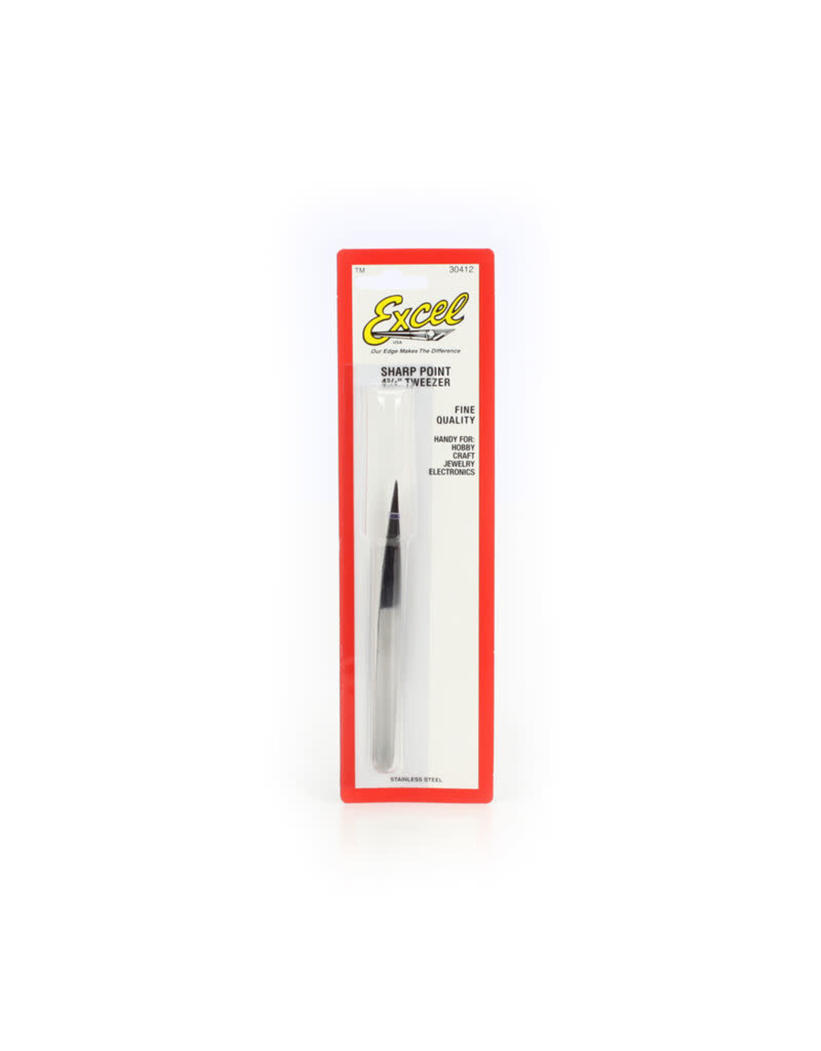 Excel SS Tweezer,4-3/4" Sharp